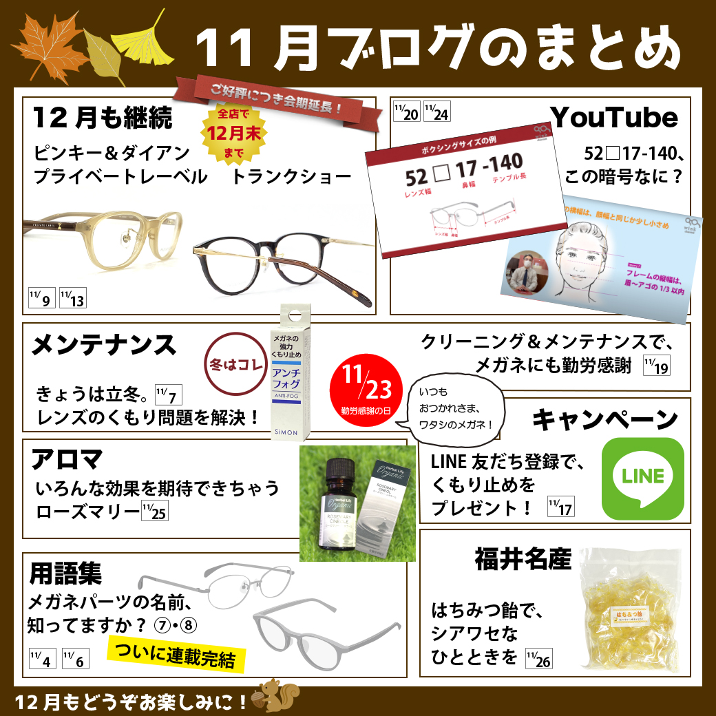 11月ブログのまとめ